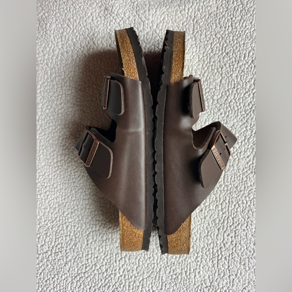 BIRKENSTOCK ARIZONA BROWN LEATHER SANDALS WOMENS 11 / 42 - Picture 6 of 7